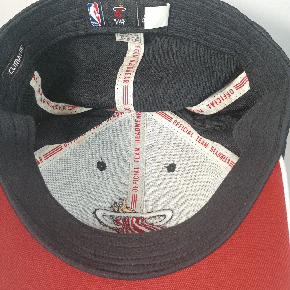 Adidas Miami Heat Hat Mens L/XL Black White Climalite NBA Basketball Fitted Cap